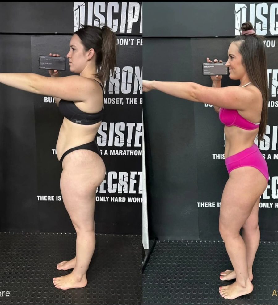 Client before and after: 7.8 kg lost in 5 weeks