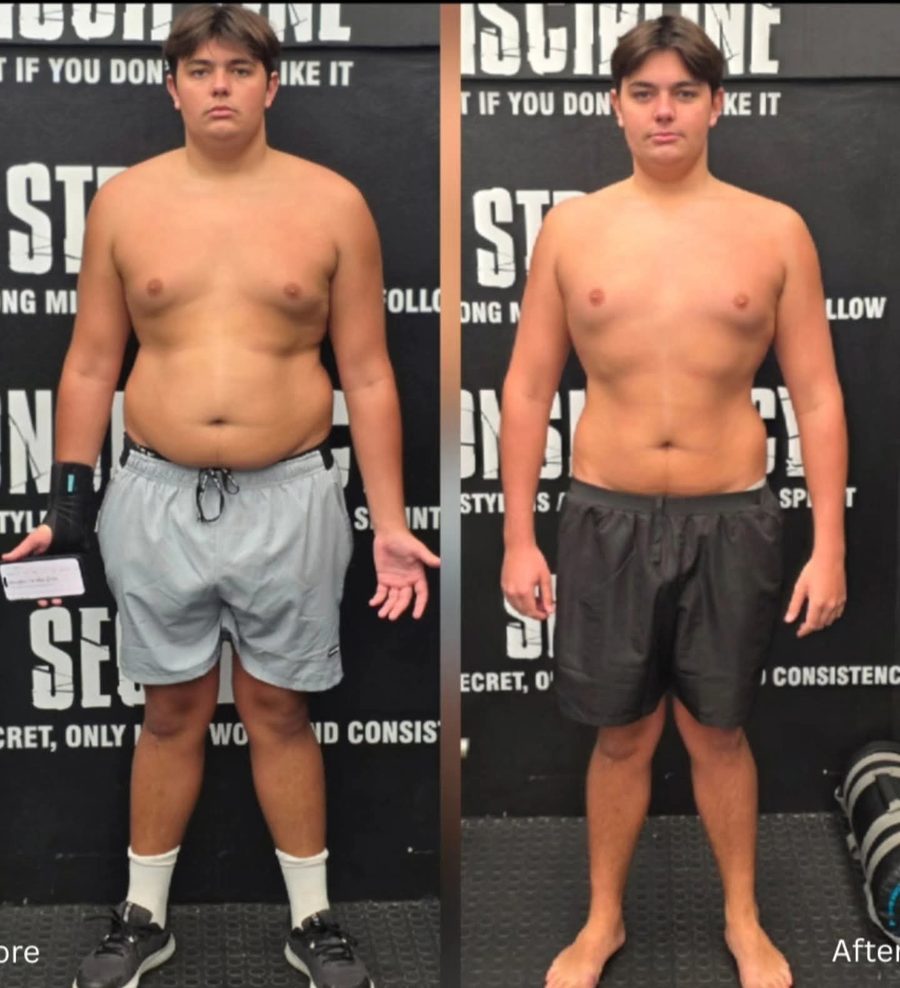 Client before and after: 10.7 kg lost in 5 weeks
