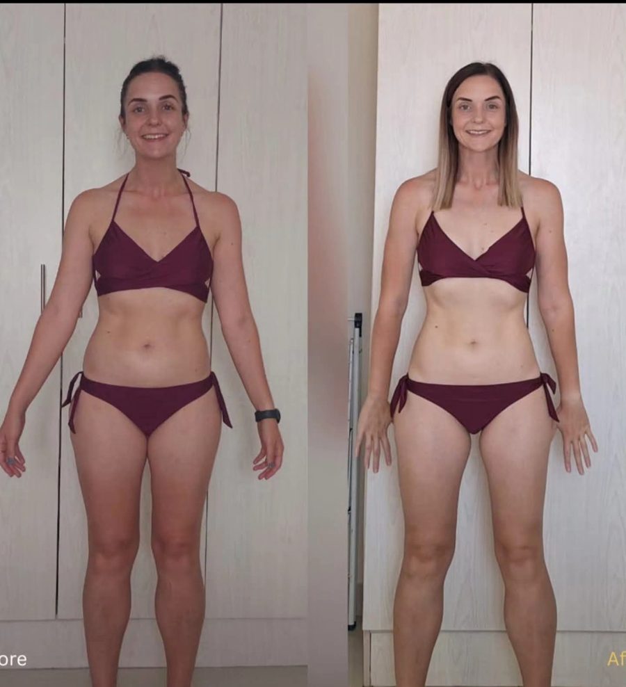 Client before and after: 5.8 kg lost in 5 weeks